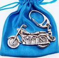 Classic Motorbike 3D Pewter Keyring